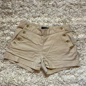 Banana Republic khaki shorts with side button open/ closure - Petite 0